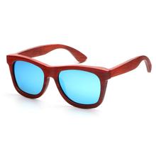 2019 Vintage Polarized Blue Sunglasses for Women,Red Wood Frame Sun Glasses Men Wooden Case Beach Anti-UV Eyeglasses for Driving 2024 - buy cheap