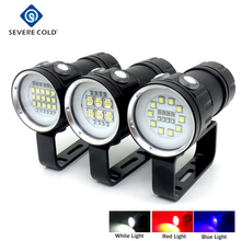 Linterna LED para buceo multifunción, linterna de luz blanca, roja y azul, 3 modos, resistente al agua IPX8 2024 - compra barato