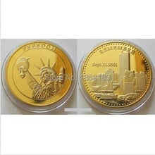 5 pçs/lote 9/11 Gold Coin Estátua da Liberdade Liberdade Americana 911 Comemorar Moedas Frete grátis 2024 - compre barato