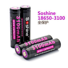 2pcs/set Soshine 3100mAh 18650 3.7V Li-ion Lithium Rechargeable Battery With Protected + Battery Case 2024 - buy cheap