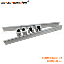 SBR16 16mm Linear Slide Rail Set 500mm Fully Support Linear Guide Rails Slide Shaft Rod SBR16UU Bearing Block 2024 - buy cheap