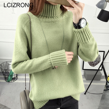 Spring Fashion Solid Knitted Pullovers Women Casual Long Sleeve Turtleneck Sweater Winter Warm Loose Black Sweaters Tops Female 2024 - buy cheap
