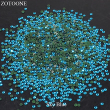 ZOTOONE 1440pcs Hotfix Flatback Sky Blue Glass Rhinestones For Clothes Gitter Nail Rhinestones On Nails Decorations Strass E 2024 - buy cheap