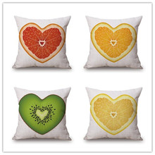 Fashion Village Style Linen Cotton Cushion For Sofa Car Decorative Almofadas Cojines Simple Lemon Printed Throw Pillows 2024 - buy cheap