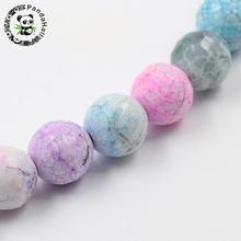 12mm Dyed Colorful Natural Fire Faceted Round Bead Strands, Hole: 1mm; about 32pcs/strand, 15.0",5Strands/lot 2024 - buy cheap