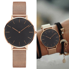 Mulheres da moda Relógios Em Aço Inoxidável Correia de Pulso de Quartzo Ultra-fino Senhoras Relógio Vestido Homens Relógios Relógio 38mm reloj Mujer 2024 - compre barato