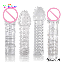 ORISSI Adult Sex Products 4pcs/ lot Crystal Cock Rings Reusable Condom Sexy Toys Penis Sleeves Penis Extension Cock Rings 2024 - buy cheap