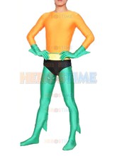 Halloween costume Orange & Green Aquaman Costume Lycra/Spandex full body Superheros suit Clothes 2024 - buy cheap