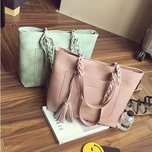 Simple Braided Women Handbag Large Capacity Shoulder Bag PU Women Bag Casual Tote Bag Top-handle Ladies Bags 2024 - buy cheap