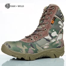 Homens botas de tornozelo tático militar 2020 inverno camuflagem dos homens botas de combate calçados masculinos sapatos de trabalho segurança do exército 2024 - compre barato