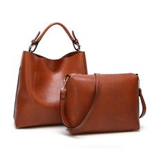 2pcs/set Composite Bag Women Solid Leather Shoulder Bags for Women Casual Totes Designer Female Bucket Handbags bolsa feminina 2024 - buy cheap