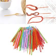 Agujas coloridas de plástico para coser, hilo de lana para niños, 7cm, 100 Uds., DIY 2024 - compra barato