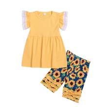Infant Baby Girl Clothes Sets Tops T-Shirts +sunflower Pants 2pcs outfit suit set cute kids clothing 2024 - buy cheap