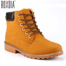 ROXDIA-Botas de cuero de ante sintética para hombre y mujer, botines de nieve, calzado de trabajo de talla grande 39-46 RXM560, para primavera, Otoño e Invierno 2024 - compra barato