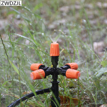 Drip irrigation Orange cross water nozzle Adjustable Atomizing sprinkler nozzle holder Drippers mist Sprinkler water 1/4" 10pcs 2024 - buy cheap