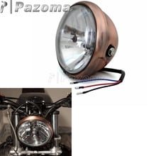 Brown motocicletas 12v frente bicicletas de rua farol personalizado vintage para harley chopper cafe racer bobber crusiers trikes 2024 - compre barato