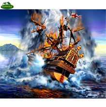 Diamond Embroidery By Number YHAr Vessel Sea View Landscape 5D Diamond Painting Cross Stitch Sewing Art Craft YHAll Sticker 2024 - buy cheap