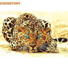 CHENISTORY Modern DIY Painting By Numbers Leopard Animal Picture Home Wall Art Picture Decor Abstract Canvas Painting 40*50cm 2024 - buy cheap