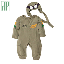 Fashionals Baby Rompers one-piece pilot baby clothes new born boy jumpsuit funny baby girl romper hat two piece outfits costume 2024 - buy cheap