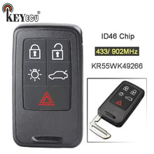 KEYECU 433MHz/ 902MHz KR55WK49266 Replacement 5 Button Smart Remote Key Fob for Volvo XC60 S60 S60L V40 V60 S80 XC70 2015-2017 2024 - buy cheap