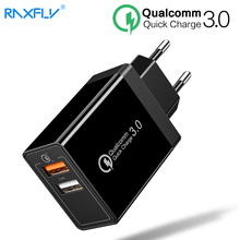 Raxfly-carregador de celular usb 3.0, 30w, carregamento rápido, portas duplas para samsung s9, s8 plus, iphone, huawei, adaptador de carregamento rápido 2024 - compre barato
