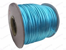 1.5mm Aqua Blue Rattail Satin Nylon Cord Chinese Knot Beading Cord+Macrame Rope  Bracelet Cords Accessories 80m/roll 2024 - buy cheap