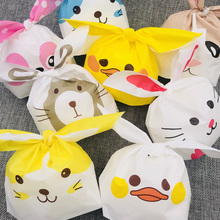 Kawaii conejo de pascua Cookie bolsa 100 unids/pack decoración de la boda de Orejas de conejo de caramelo de plástico bolsa de regalo bolsas de embalaje para fiesta 2024 - compra barato