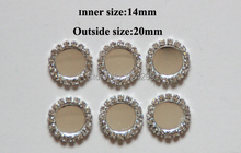 Free Shipping Wholesale 100pcs/lot 14MM Inner Circle Blank Setting With Rhinestones Flatback Button For Hair Flowers LST014 2024 - buy cheap
