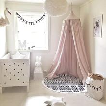 Mosquiteiro redondo para bebês, dossel para cama de princesa, cortina, decoração de quarto de bebês 2024 - compre barato