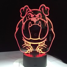7 Colorful  Bulldog Pugs Dog Night Lights 3D Visual Baby Bedroom Led Animal Desk Lamp Creative Touch Button Lighting Decor Gifts 2024 - buy cheap