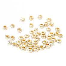 DoreenBeads-Cuentas de vidrio 10/0 para fabricación de joyas, cilindro de Color dorado, diámetro de 2,0mm( 1/8 "), agujero: aproximadamente 1,0mm, 15 gramos 2024 - compra barato