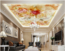 Custom ceiling wallpaper. Small angel and flowers for the living room bedroom ceiling background wall vinyl papel de parede 2024 - buy cheap