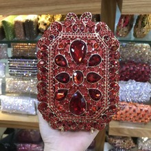 lady champagne/Royal blue/red crystal diamond bride party cocktail evening bags clutch small purse wallets messenger bags gifts 2024 - buy cheap