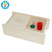 Montessori Baby Educational Teaching Aids Infant Toddler Wooden Box With Sliding Lid Size 30*16.5*10 cm 2024 - buy cheap