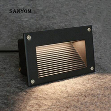 LED 6W Embedded Wall Light Outdoor Waterproof Step Lights Stairs Light Night Light square Wall+Lamps Outdoor lighting Project 2024 - buy cheap