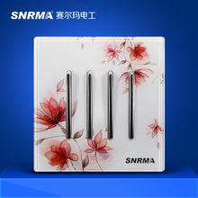 Free Shipping,4 Gangs 1 Way, Luxury Crystal Glass Wall Light Switch Panel, SNRMA Art Series, 110~250V, Press Push button Switch 2024 - buy cheap