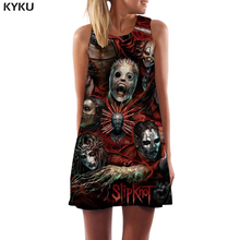 KYKU Skull Dress Women Band Party Music Sexy Metal Beach Cosplay Boho Womens Clothing Elegant Gothic Wrap High Quality 2024 - buy cheap