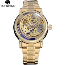 FORSINING Top Brand Luxury Automatic Mechanical Mens Watch Skeleton Stainless Steel Bracelet Self-wind Wrist Watches Men Clock 2024 - buy cheap