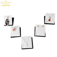 Wholesale 5pcs/Lot Minin Earring Display Pendant Holder White Leather Jewelry Display 4*4CM Earrings Card 2024 - buy cheap