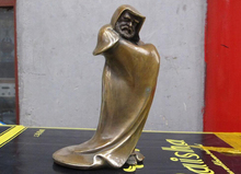 Estatua China S2210 de 10 "hecha a mano, estatua de bronce con capa de libertad Dharma Damo, maestro del Zen, envío gratis 2024 - compra barato