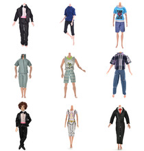 Novo conjunto de roupas casuais para bonecas, camiseta xadrez e calça, príncipe, moda, roupas para boneco ken, melhor presente de natal 2024 - compre barato