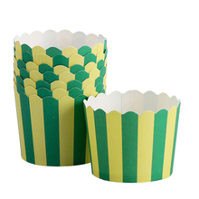 50pcs yellow green Striped Paper Cupcake Wrapper icecream Baking muffin cups cases wedding/baby shower/birthday Party Decoration 2024 - buy cheap