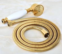 Telephone Style Hand Held Bathroom Shower Head / Golden Brass Finish Bathroom Handheld Shower Head Accessory /Hose thh045 2024 - buy cheap