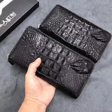 Exotic Leather Genuine Alligator Claw Designer Zipper Closure Men's Long Wallet Card Holders Crocodile Skin Male Clutch Purse 2024 - buy cheap