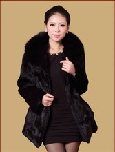 Free shipping new spring  whole skin rabbit fur coat with fox fur collar women long full pelt  fur jacket 2024 - buy cheap