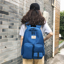 Japan Korea Fashion Backpack Men Women Casual Solid Colour Large Capacity School Bag Multi-function Unisex Travel Backpack Bag 2024 - buy cheap