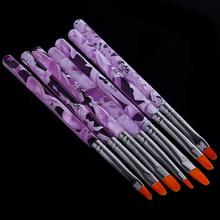 7pcs New Nail Brush Nail Art UV Gel Design Builder Salon nail art brush pen painting brushes dotting tools 2024 - buy cheap