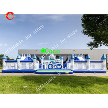 free ship to sea port!20x10m commercial inflatable bouncer combo, giant inflatable jumping jumper slide obstacle playground 2024 - buy cheap