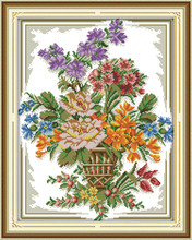 The flower basket (8) cross stitch kit DIY vase hand embroidery set handmade needlework cross-stitching DMC color Dreamfounder 2024 - buy cheap