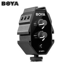 BOYA BY-MP4 2 Channel 3.5mm Mono Stereo Modes Audio Adapter for Iphone Smartphones DSLR Camera Camcorders Dual Mic Mounted 2024 - buy cheap